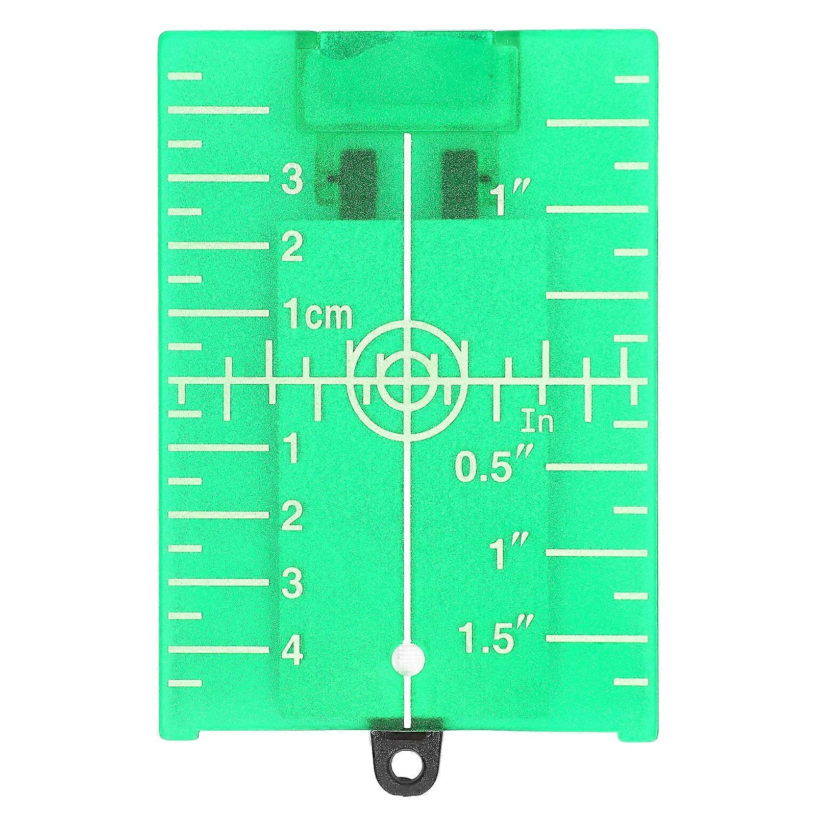Plastic Laser Leveling Target Magnetic Floor Target Card Plate with Bracket Inch Metric Scale Green 
