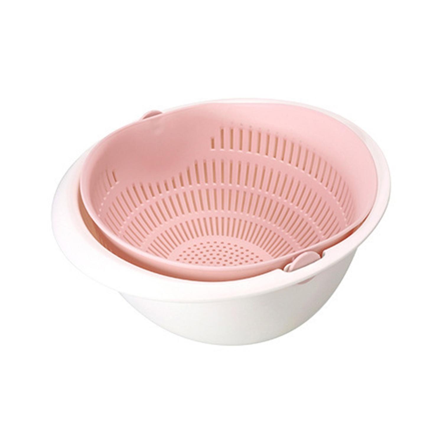 Drain Basket 360 Degree Free Rotation Detachable Double Layer Fruit Vegetable Drain Colander for Hom