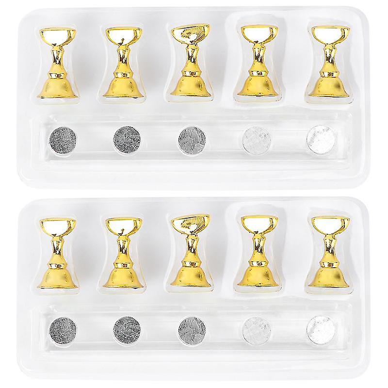5pcs Magnetic Nail Bases With Bar