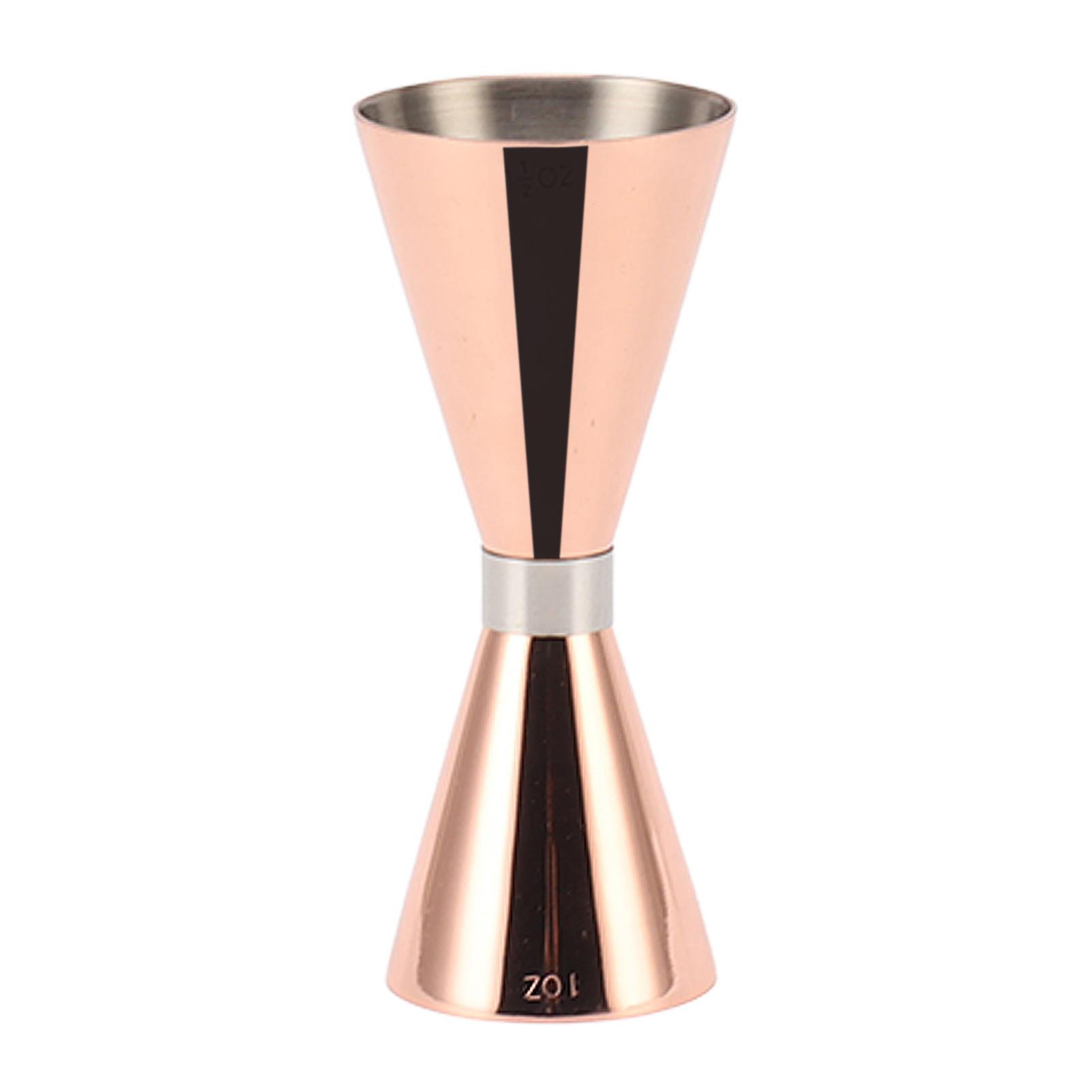 Cocktail Jigger Double Ended 304 Stainless Steel Bar Measuring Cup with Scale for Home Party Rose Gold