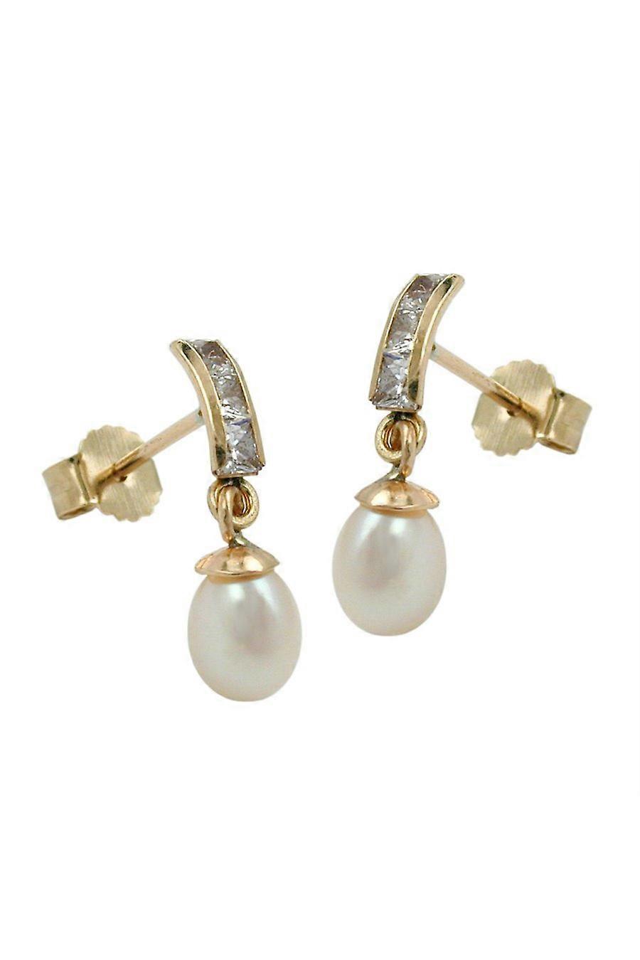Earrings Studs Pearl/zirconia 9k Gold - Gl431255
