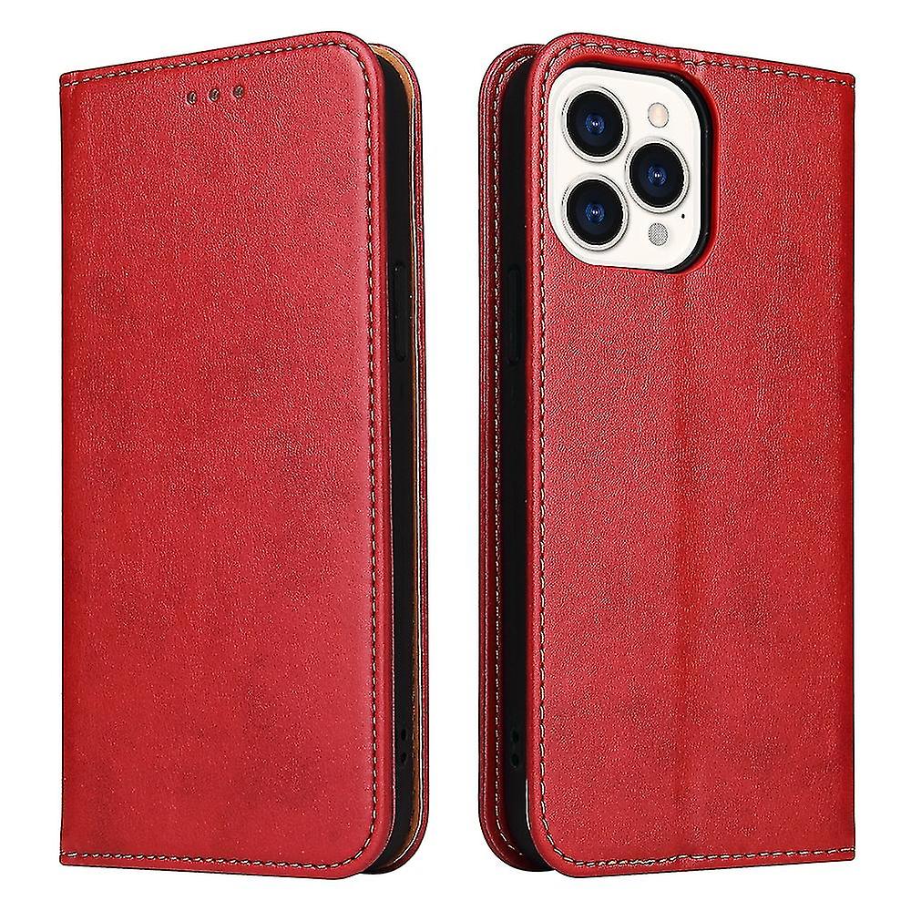 Pu Leather Texture Leather Case For Iphone 13 Pro Max Red