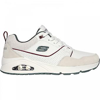 Men's Skechers Uno - Retro One | White/Grey | Mens Lace Up Trainers