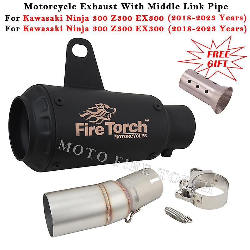 Motorrad Auspuff modifiziert Schall dämpfer Mittel lenker Rohr Slip On für Kawasaki Ninja 250 300 z250 z300 ex250 ex300 2018-2022 2023