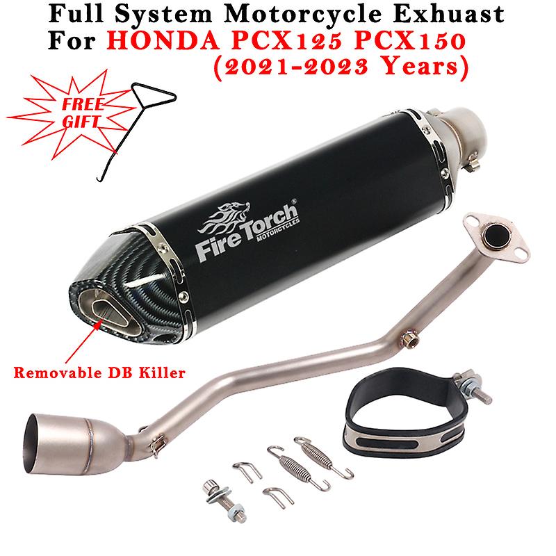 Motorrad Auspuff Voll system modifizierter Schall dämpfer mit Front Link Pipe DB Killer für Honda PCX125 PCX150 PCX 125 150 20212022 2023