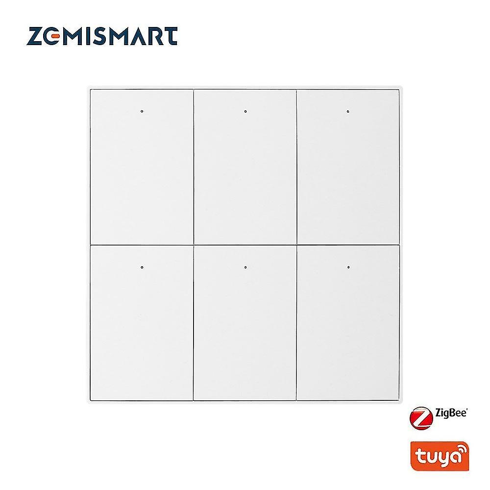 Zemismart Tuya Zigbee Push Wall Light Switch 6 with Neutral Interrupter Alexa Google Home Smartthing