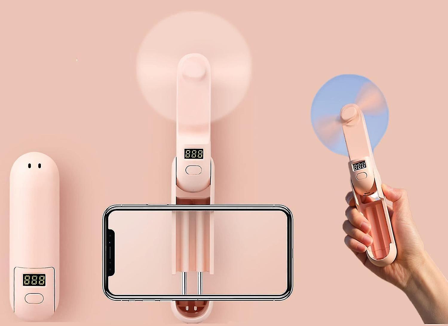 Rechargeable Quiet Mini Handheld Fan (Pink)
