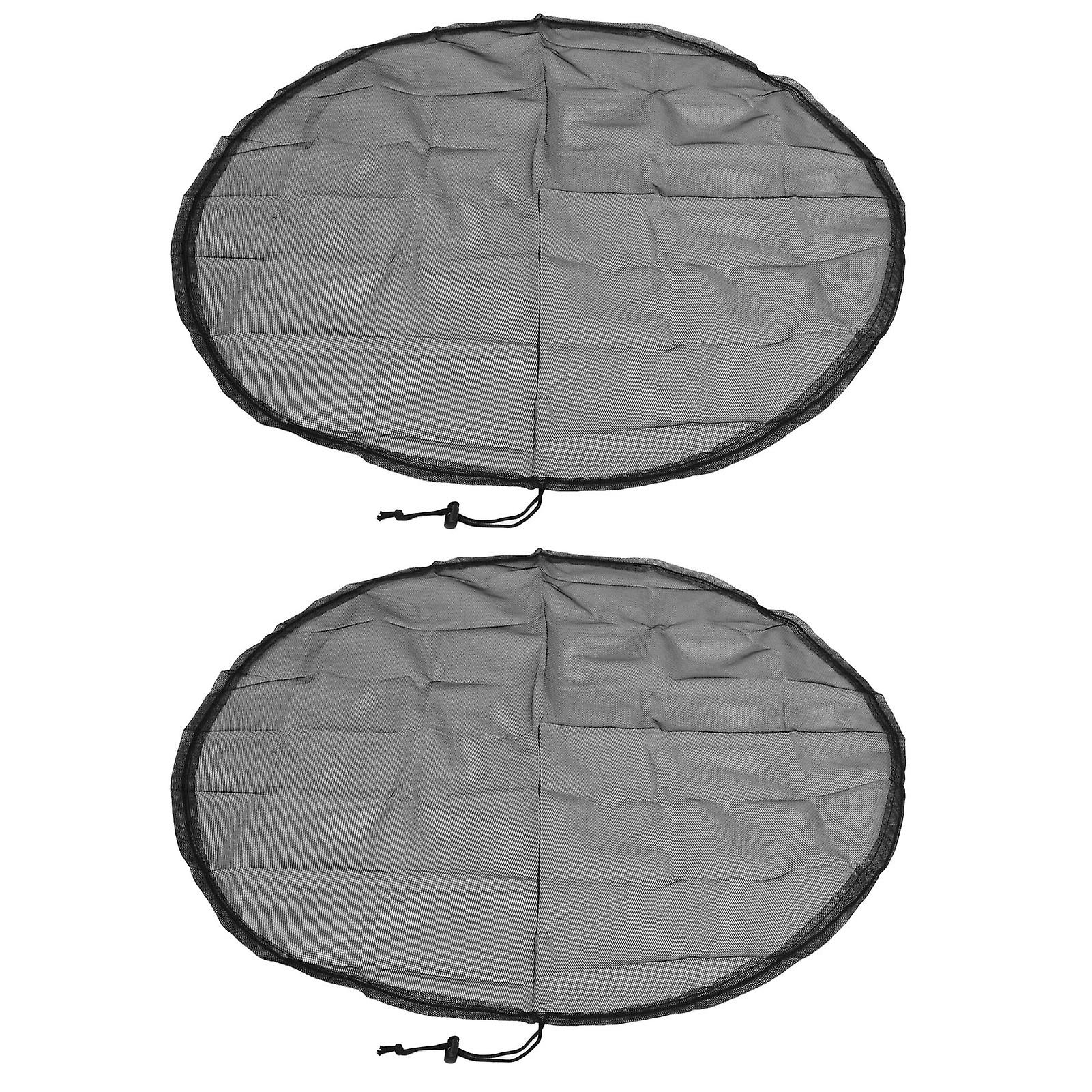 2PCS Water Collection Mesh Cover Black Netting Screen Drawstring 37in Prevents Bugs Tank Protector for Rain Buckets Garden