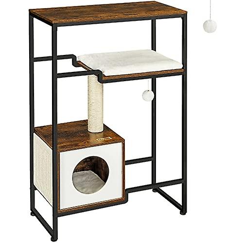 Vintage Cat Tree with Sisal Trunks and Cuddly Cave