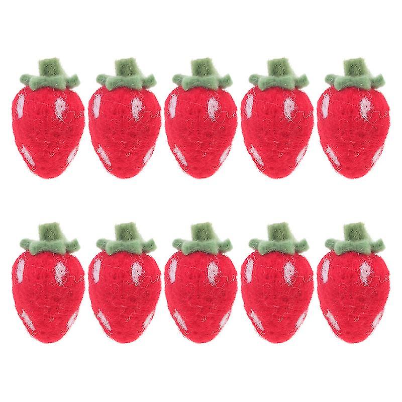 10pcs Strawberry Shape Felt Crafts