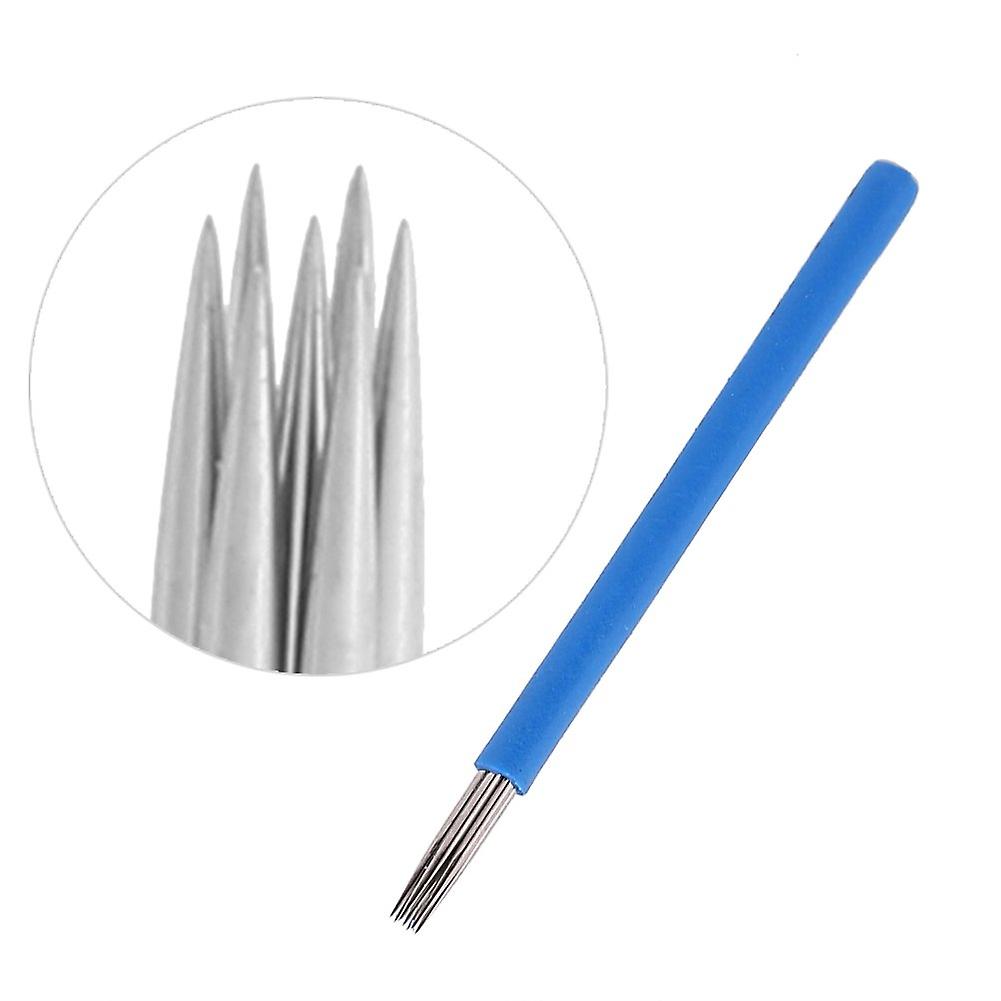 50 pcs/pack Disposable Eyebrow Tattoo Needle Shader Microblading 7R Round Needles Semi Make Up Tool 