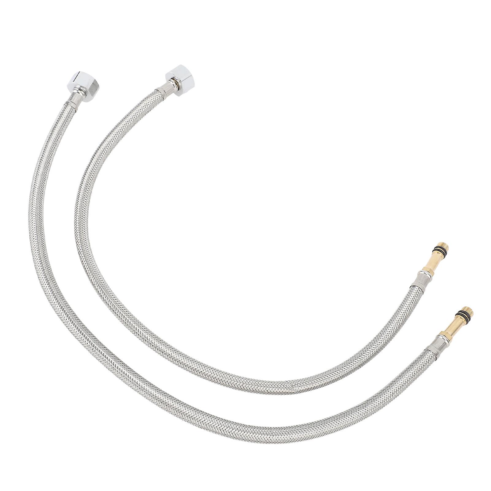 2PCS蛇口コネクタ編組供給ホースラインステンレス鋼23.6inバスルームキッチン用ユニバーサル給水ライン
