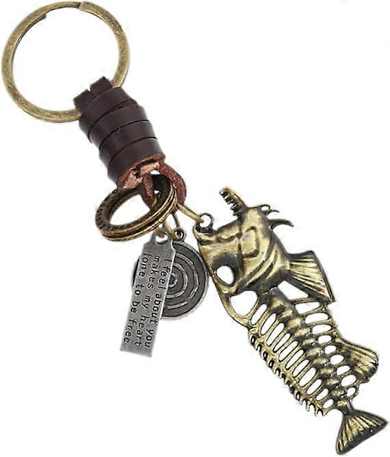 Fishbone Keychain Men Wallet Kids Keychains Woven Tote Bag Fish Shaped Keychain Key Ring for Car Key Keychain Decor Keychain