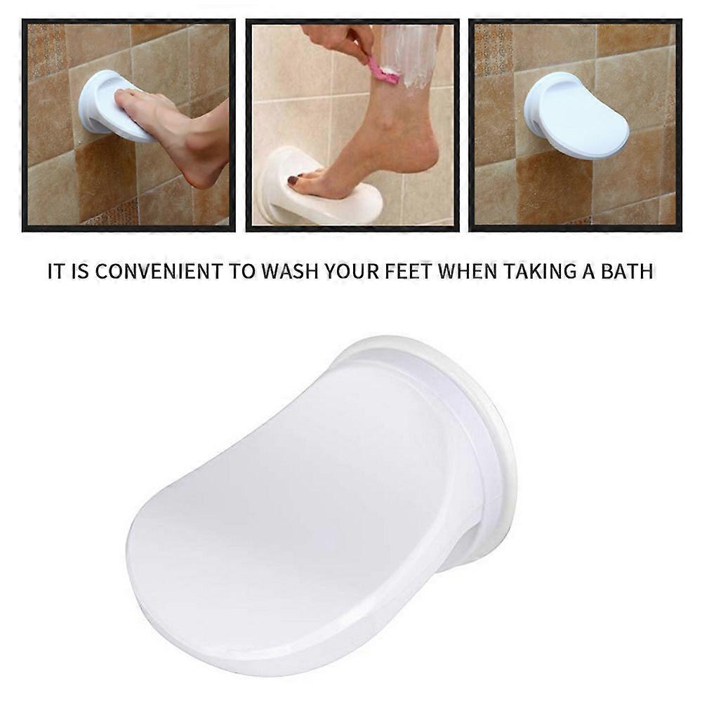 No Curl Bath Foot Wash Mat Effort Saver Footrest White Bag