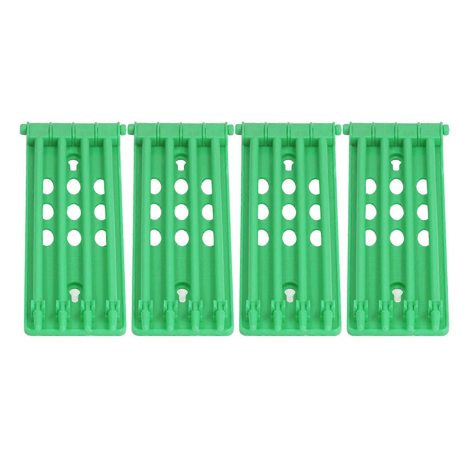 4Pcs Pigeon Leg Ring Stand 4 Column Design Large Capacity Wall Mounted Safe Durable Plastic Parrot Leg Ring Holder Green NO.8252