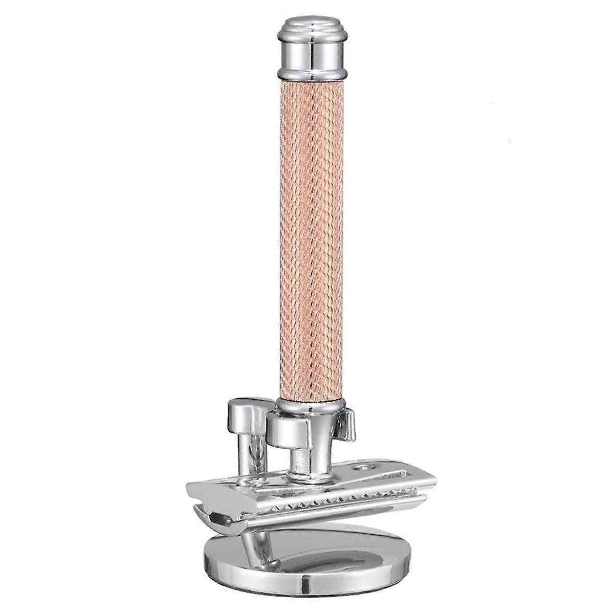 New Mens Folding Shaving Double Edge Classic Shaver Men'S Rose Gold
