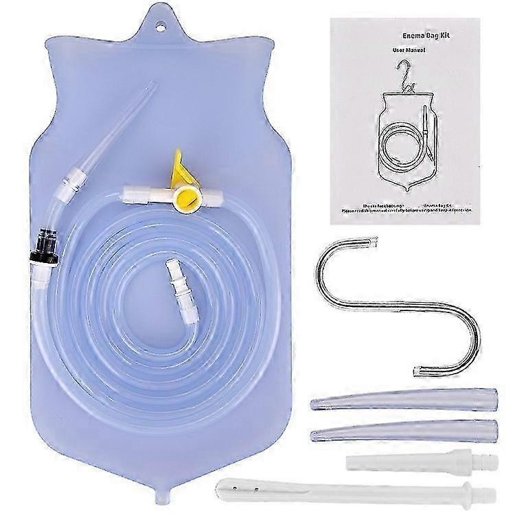 Non-toxic enema bucket kit for colon cleansing with 4 nozzles