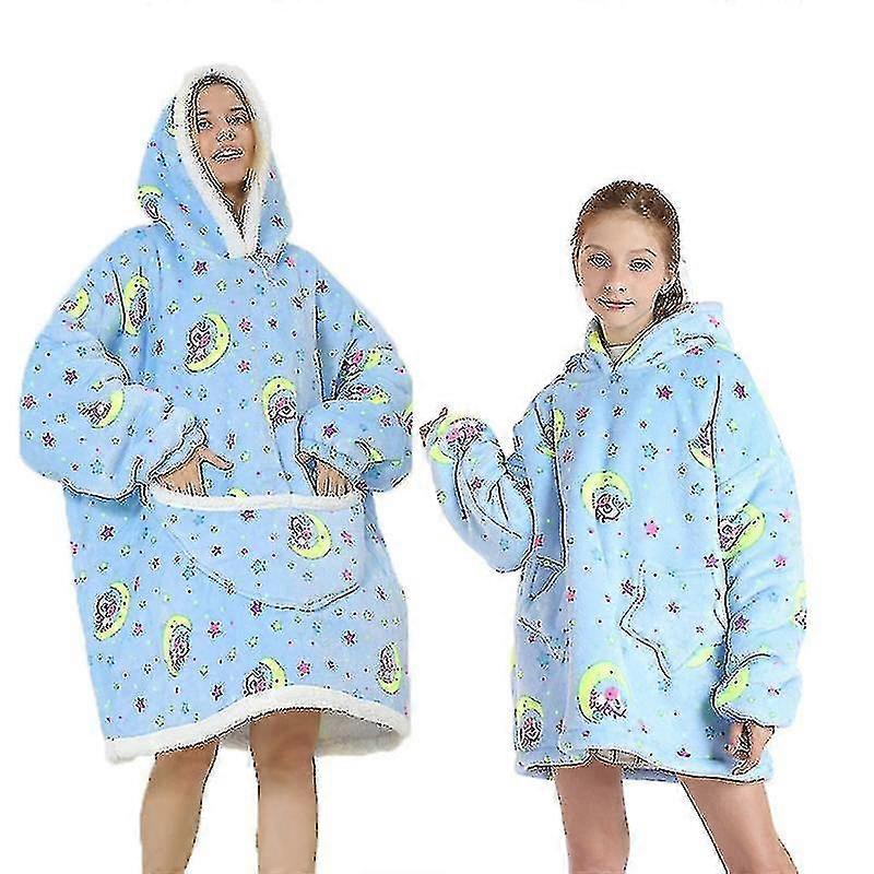 الشتاء شيربا بطانية أفخم الصوف الأسرة مطابقة هوديي فتاة قميص من النوع الثقيل الأفوكادو ملابس منزلية A