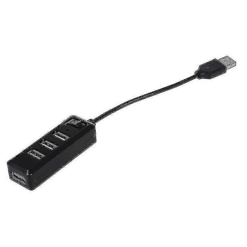 Usb 2.0 4 Ports High Super Speed Hub On Off Switch Led For Pc Laptop Black