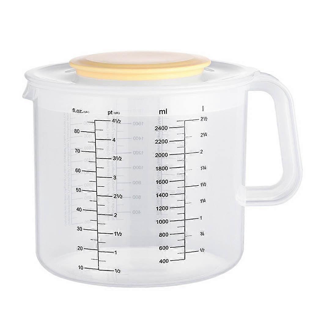 2.5l Baking Measuring Cup Scale Mixing Bowl With Lid Transparent Plastic Mixing Cup