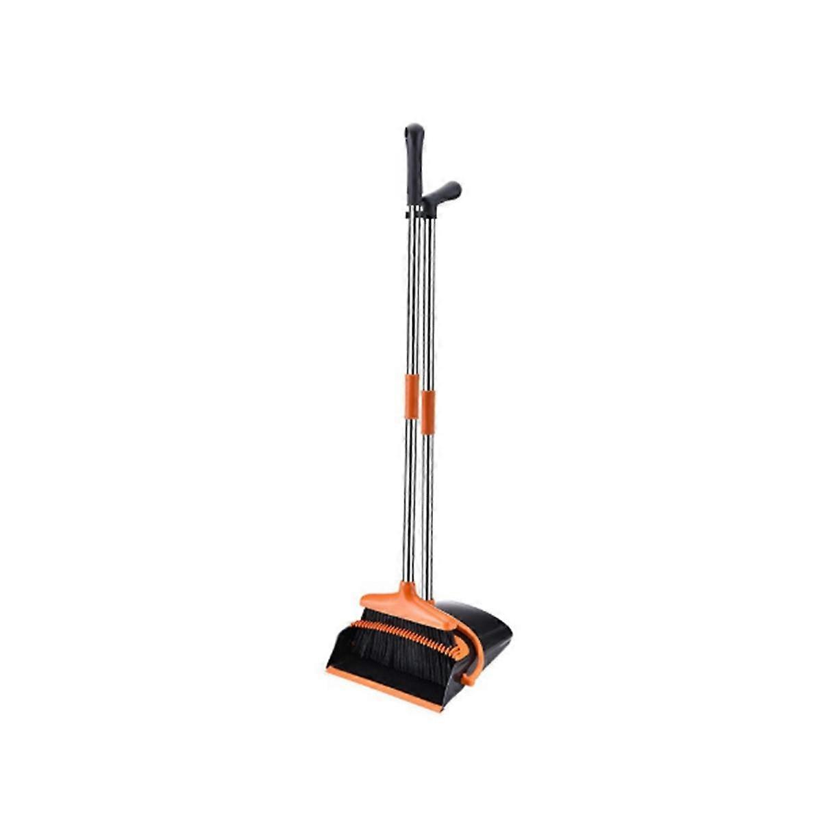 , , Dustpan with 52inch Long Handle Broom Combo Set, Standing Dustpan
