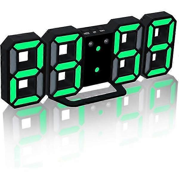 3d Digital Alarm Clock Led Wall Clock With 3 Adjustable Brightness Levels X