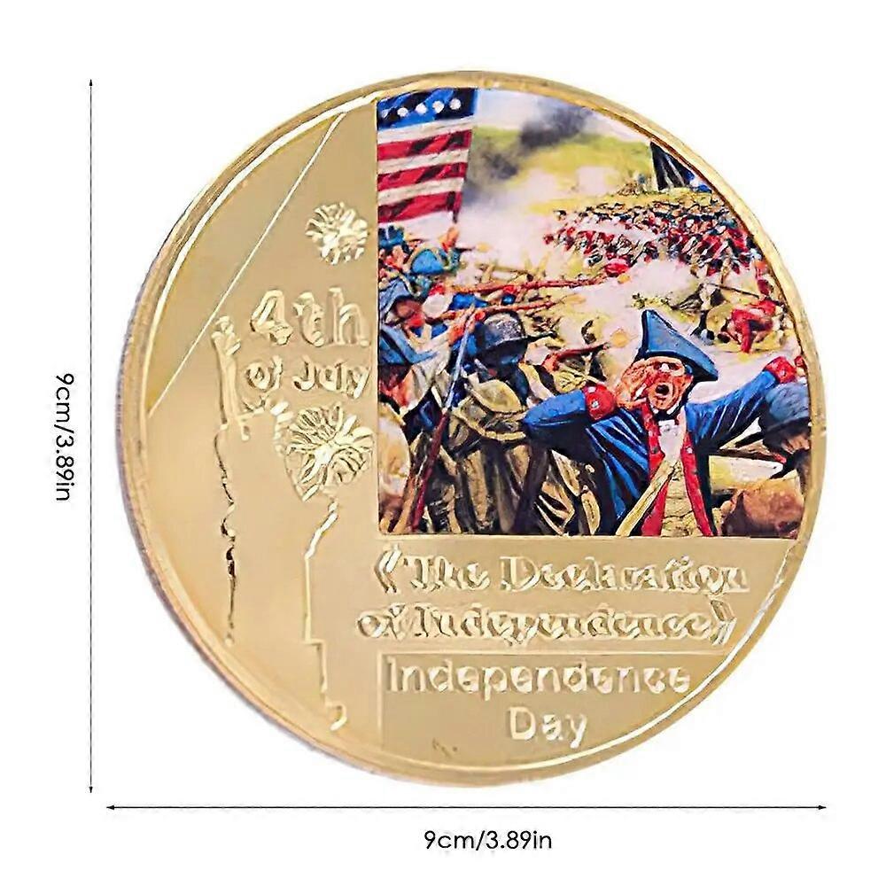 مجموعة عملات تذكارية ذهبية من الولايات المتحدة الأمريكية بمناسبة الرابع من يوليو مع صندوق، هدية تذكارية ليوم الاستقلال العسكري لمجموعة قيمة