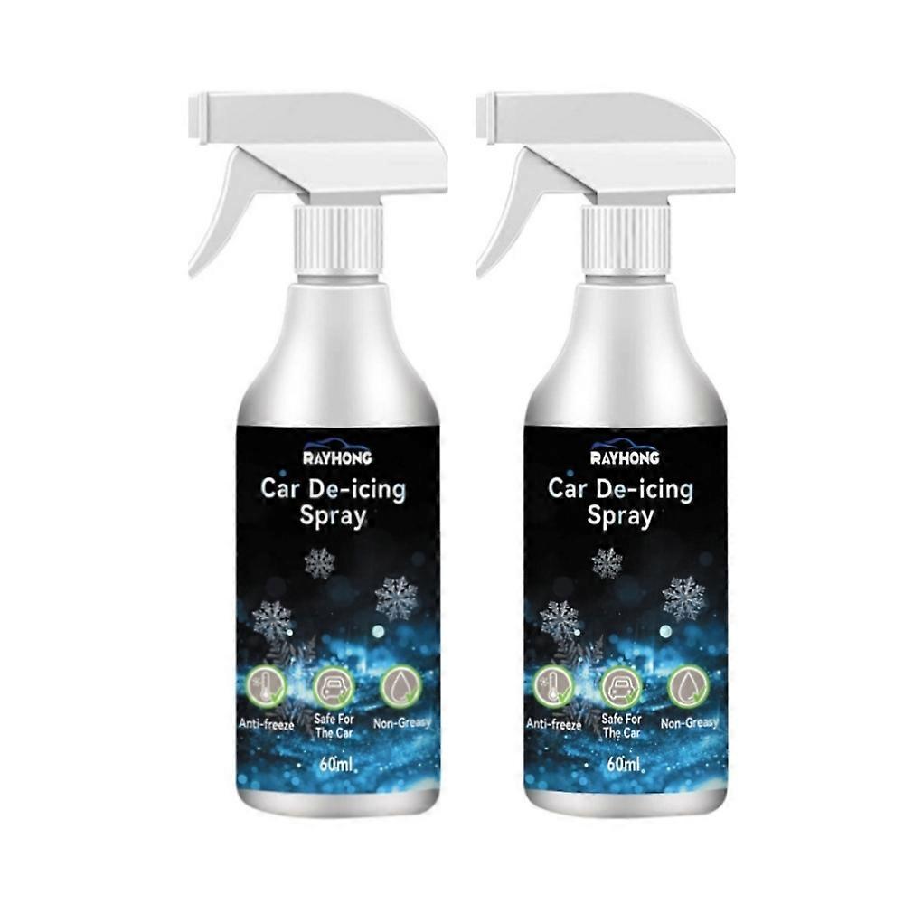 2pcs Car Snow Melting Spray 60ml Powerful Fast Melting Snow Cleaner Snow Melting Defrosting Agent For Instantly Melting Ice On Glass