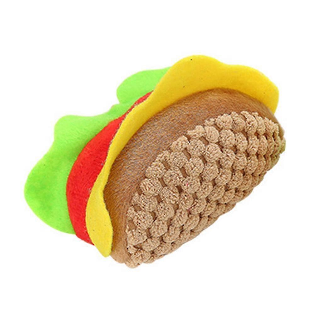 Pet Cats Kitten Hamburger Shape Plush Bite-resistant Scratch Interactive Toy