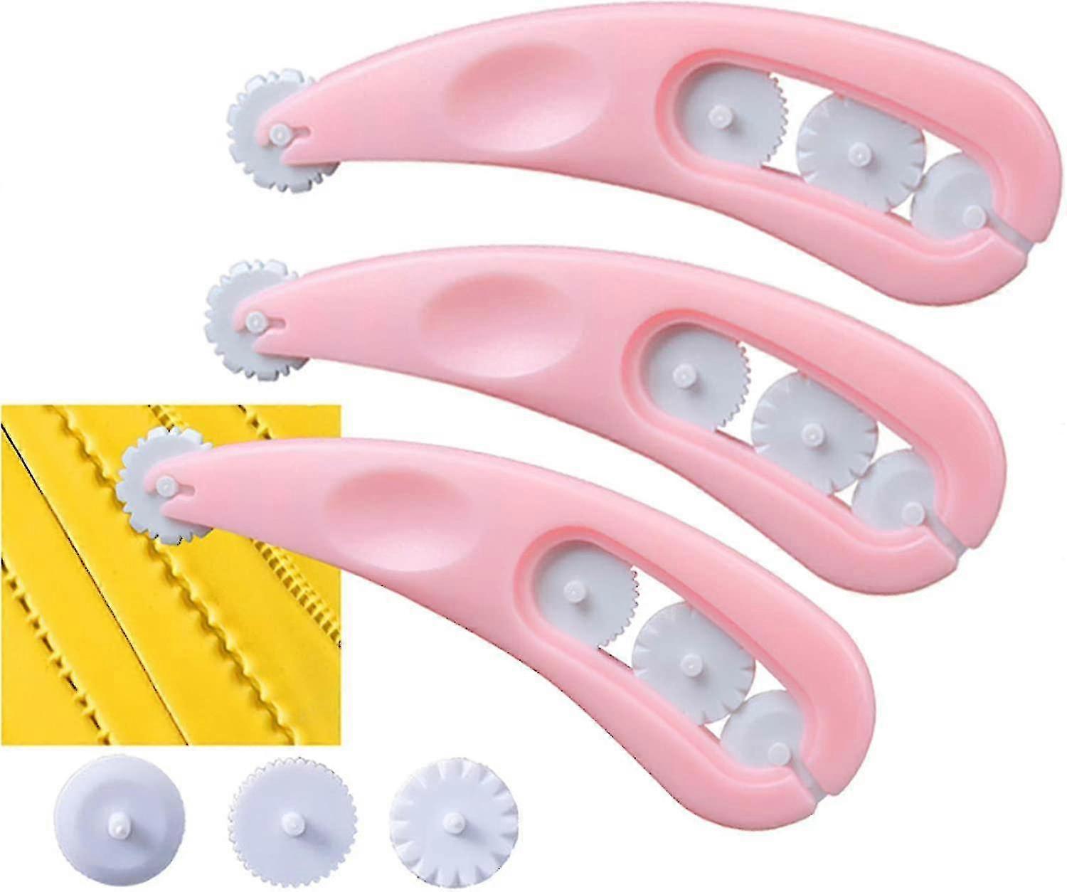 3pcs Fondant Caster Wheel Cake Fondant Cutter Tool
