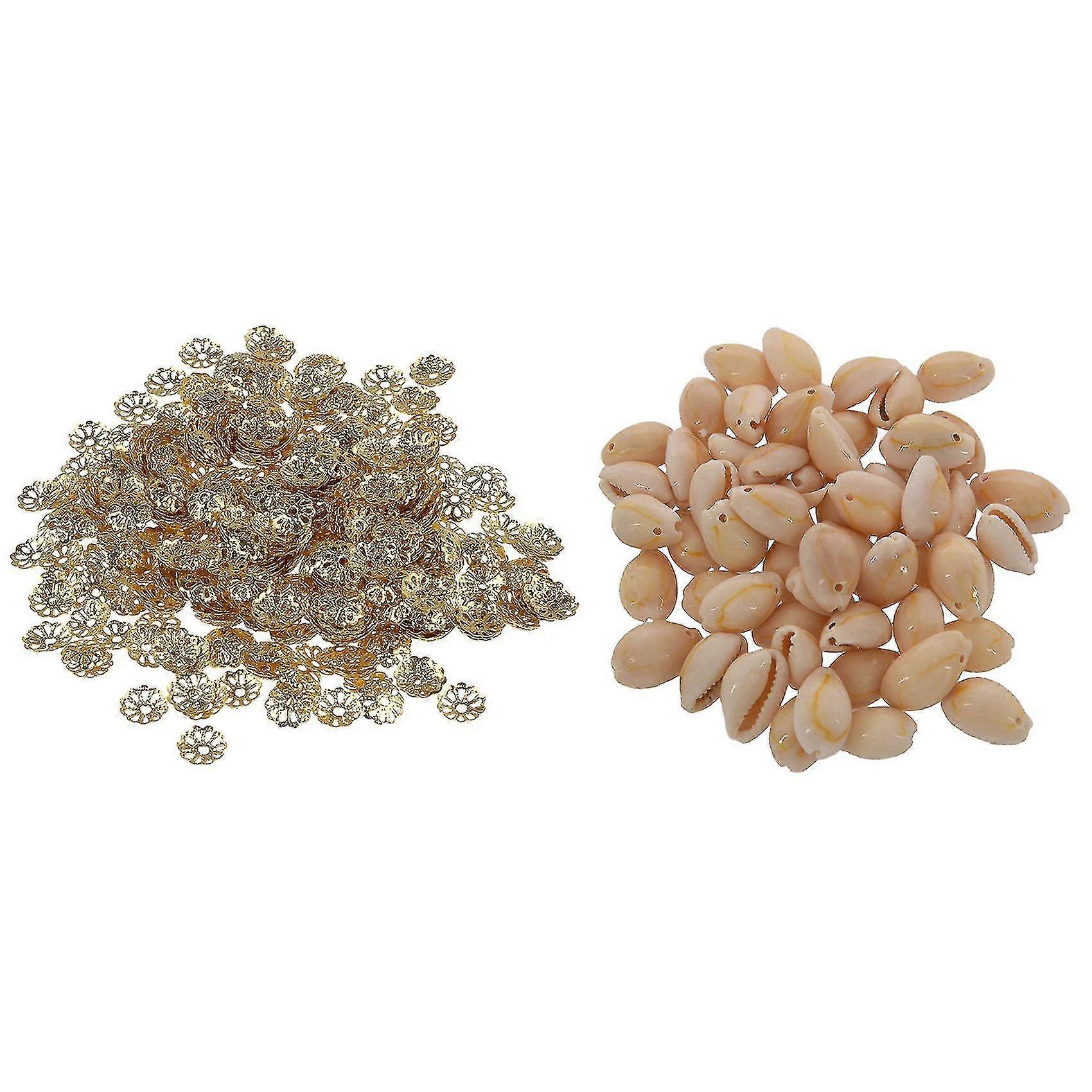 500pcs 6mm Gold Tone Flower Bead Caps Compatible With Jewelry Making