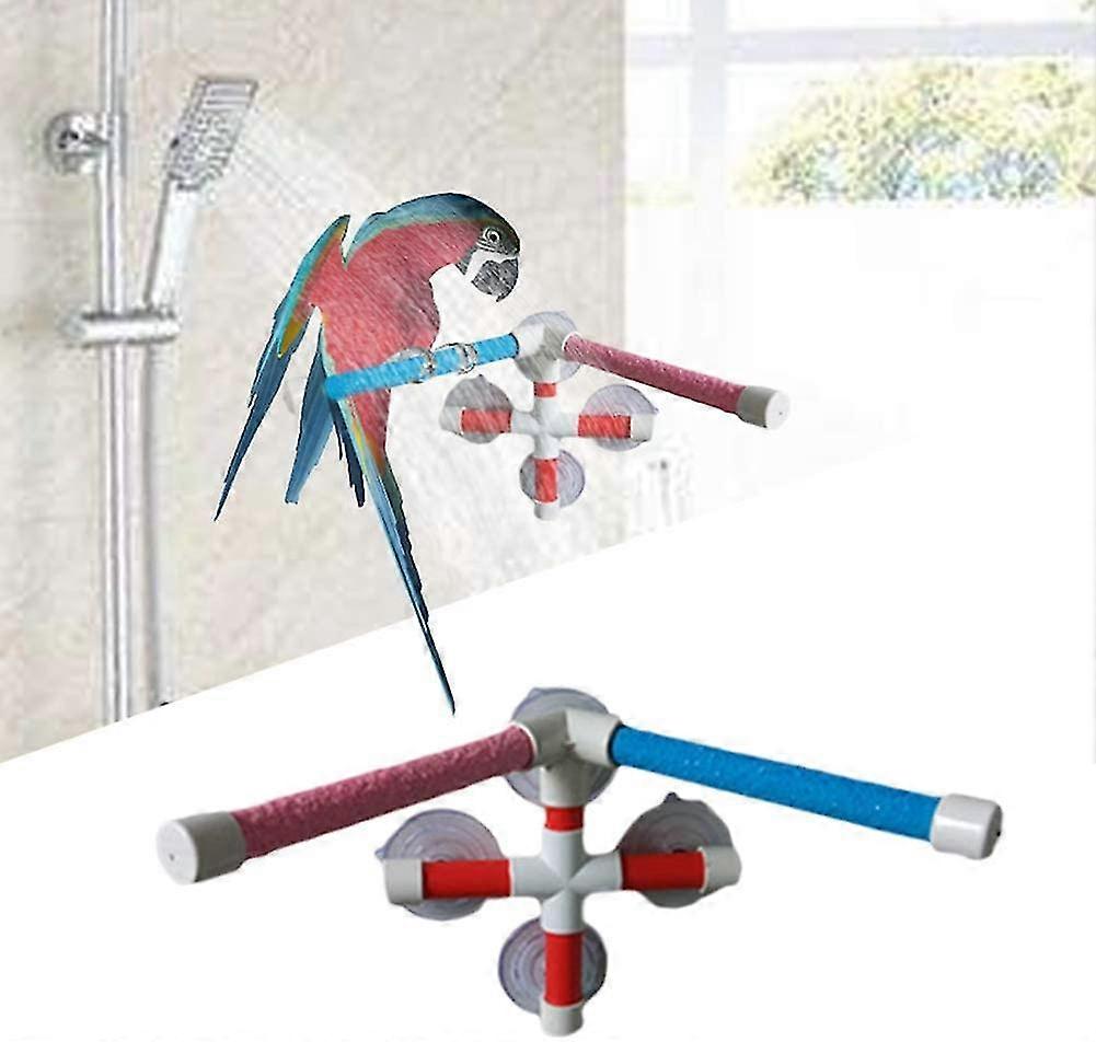Suction Cup Shower Perch Window Wall Bracket For Birds Parrot Parrot