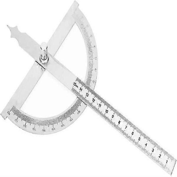180 Stainless Steel Protractor with 15cm Ruler