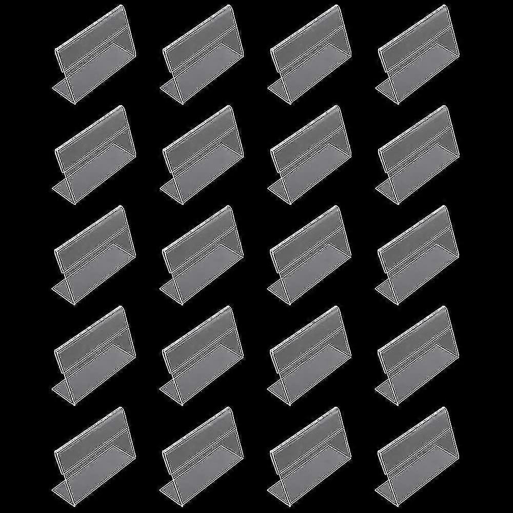 20 Stück Mini Acryl Zeichen Preis Display Halter Kleine Display Ständer L Form Display Halter für Home Offices, Schulen