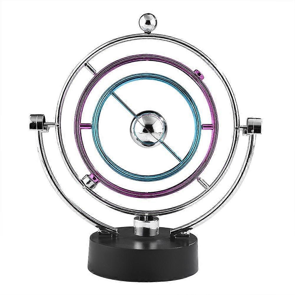Electronic Swing Ball Desk Perpetual Motion Physical Science Toy Art Globe Newton Pendulum for Office Home Ornaments