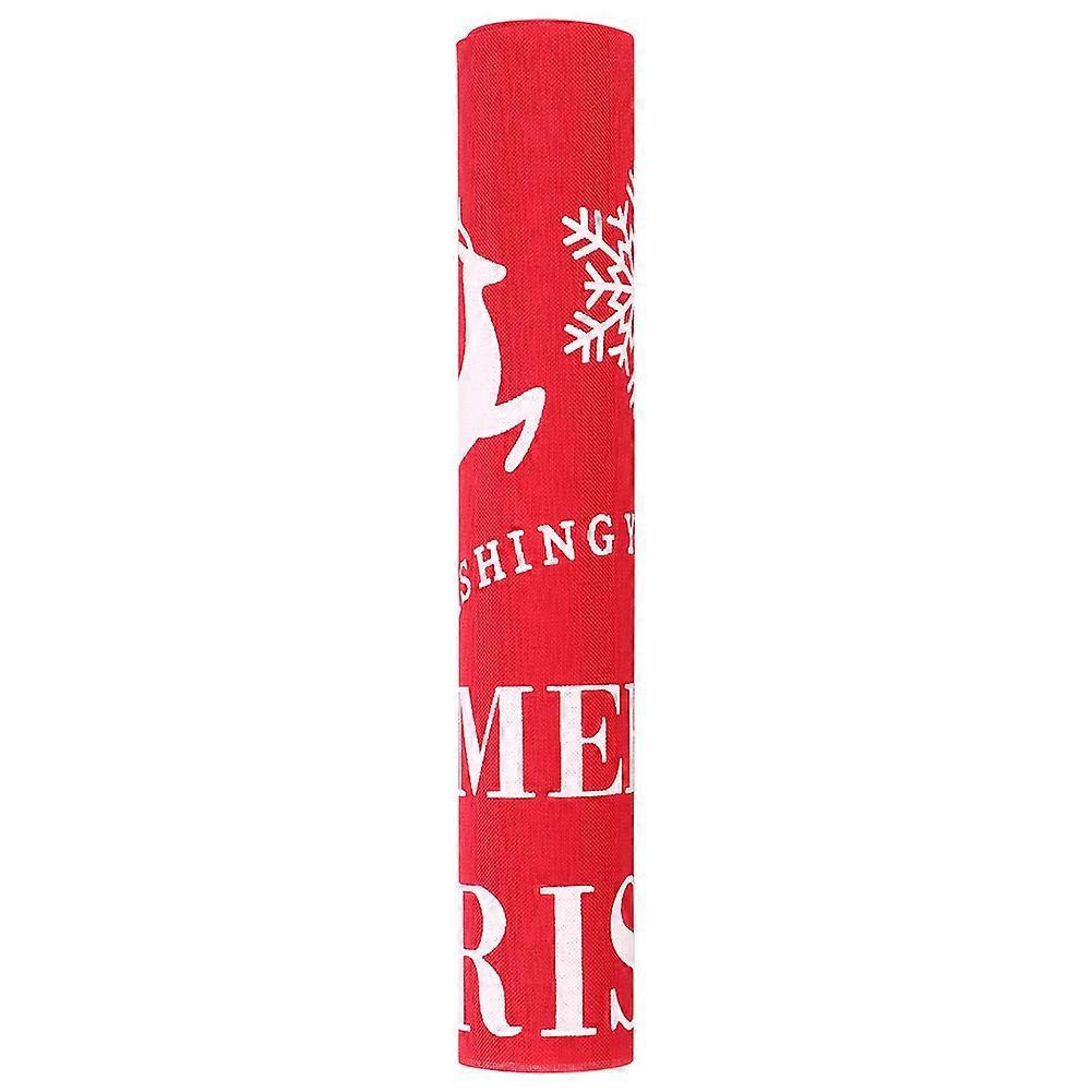 Exquisite Print Pattern Christmas Table Runner Tablecloth Xmas Home DecorRed Snowflake Elk