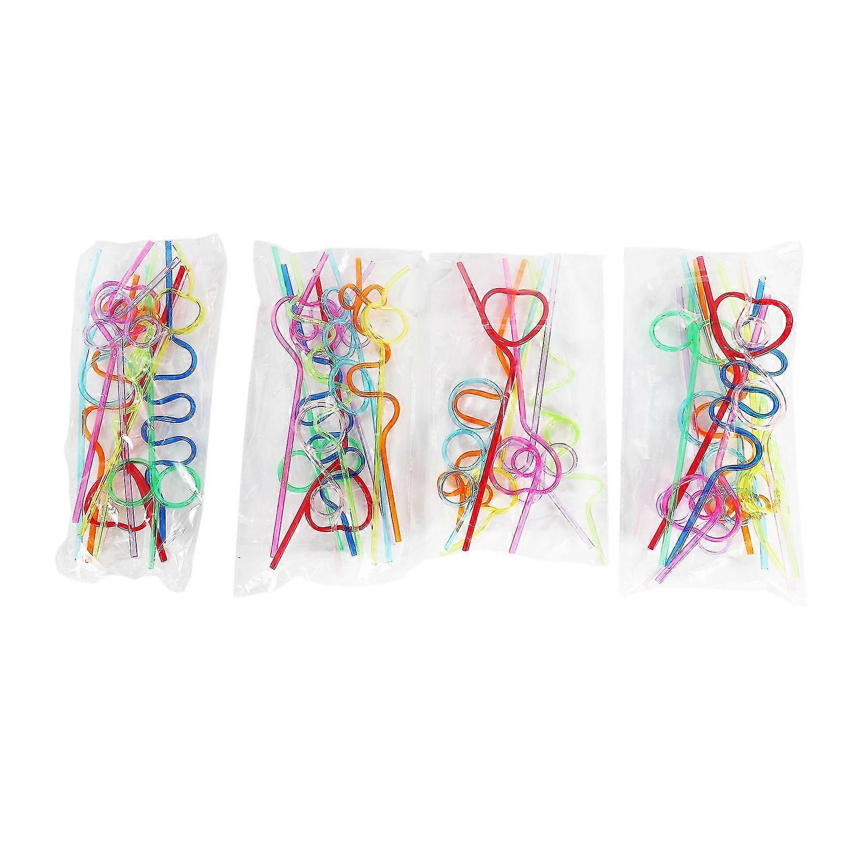 Children's Curly Party Straws, Crazy Party Straw Curling Novel Straws, For Party Bag Fillings, 36 P