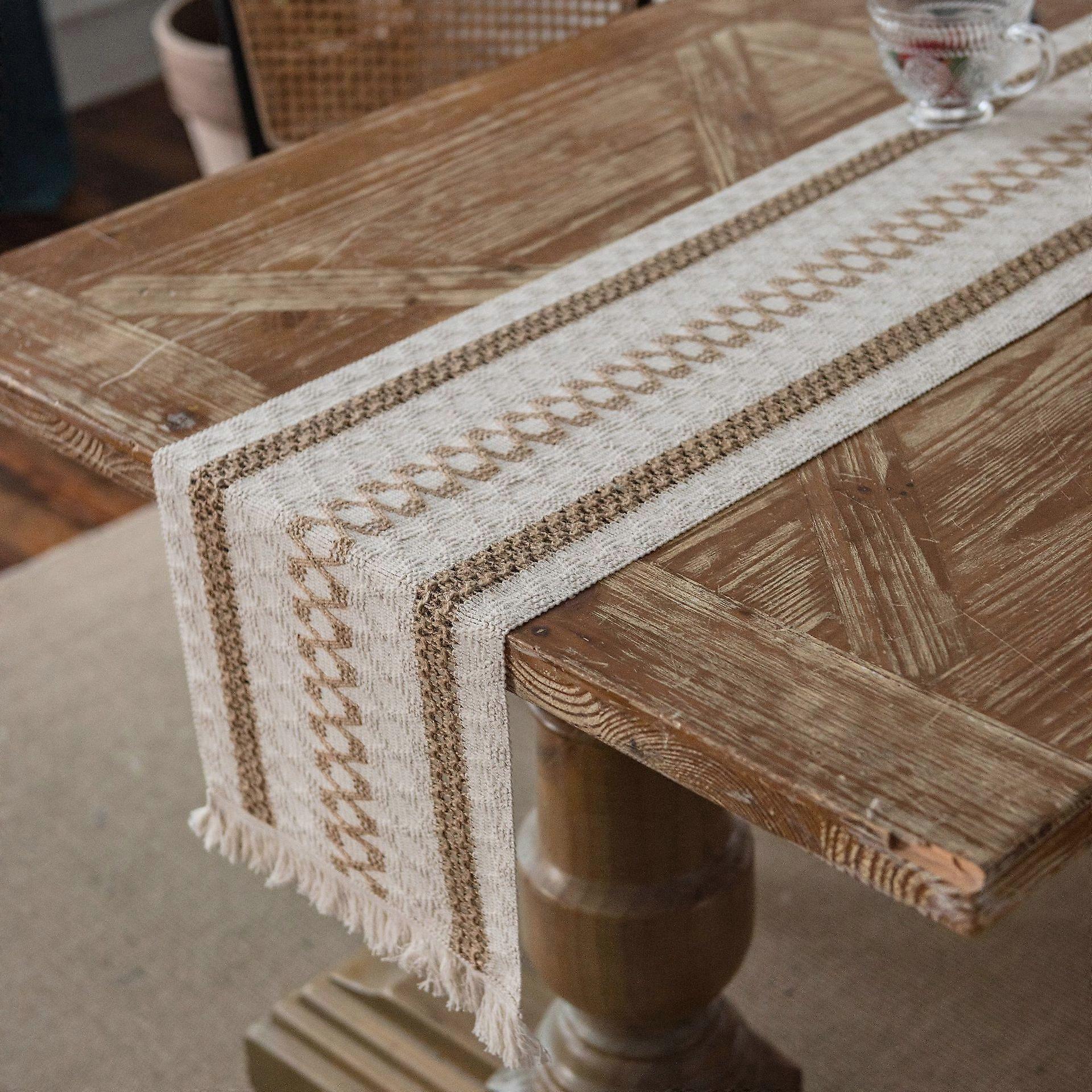 Handmade Macrame Cotton Striped Table Runner