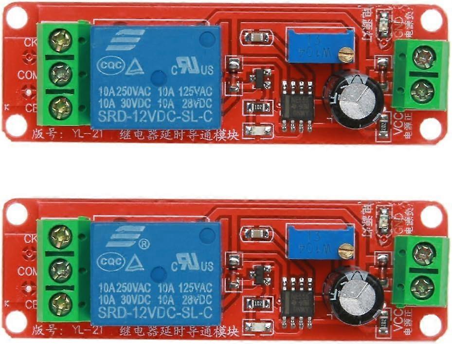 2PCS NE555 12V DC Adjustable 0-10 Second Time Delay Relay Switch Module Shi