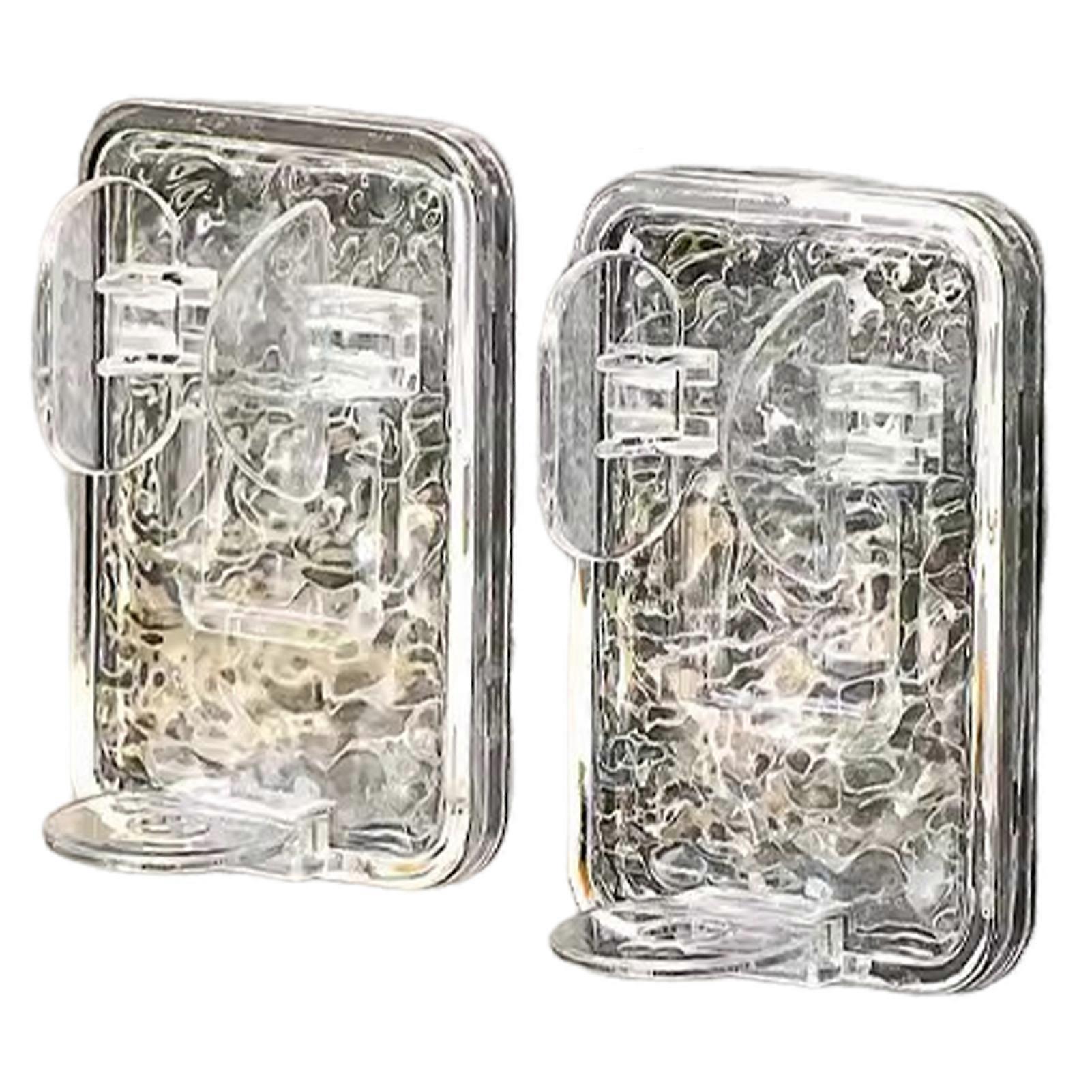 2Pcs Wall Mounted Toothbrush Rack Wall Storage Holder No-Drill Installation Waterproof Electric Toothbrush Razor Shelf Bathroom Shower Organizer