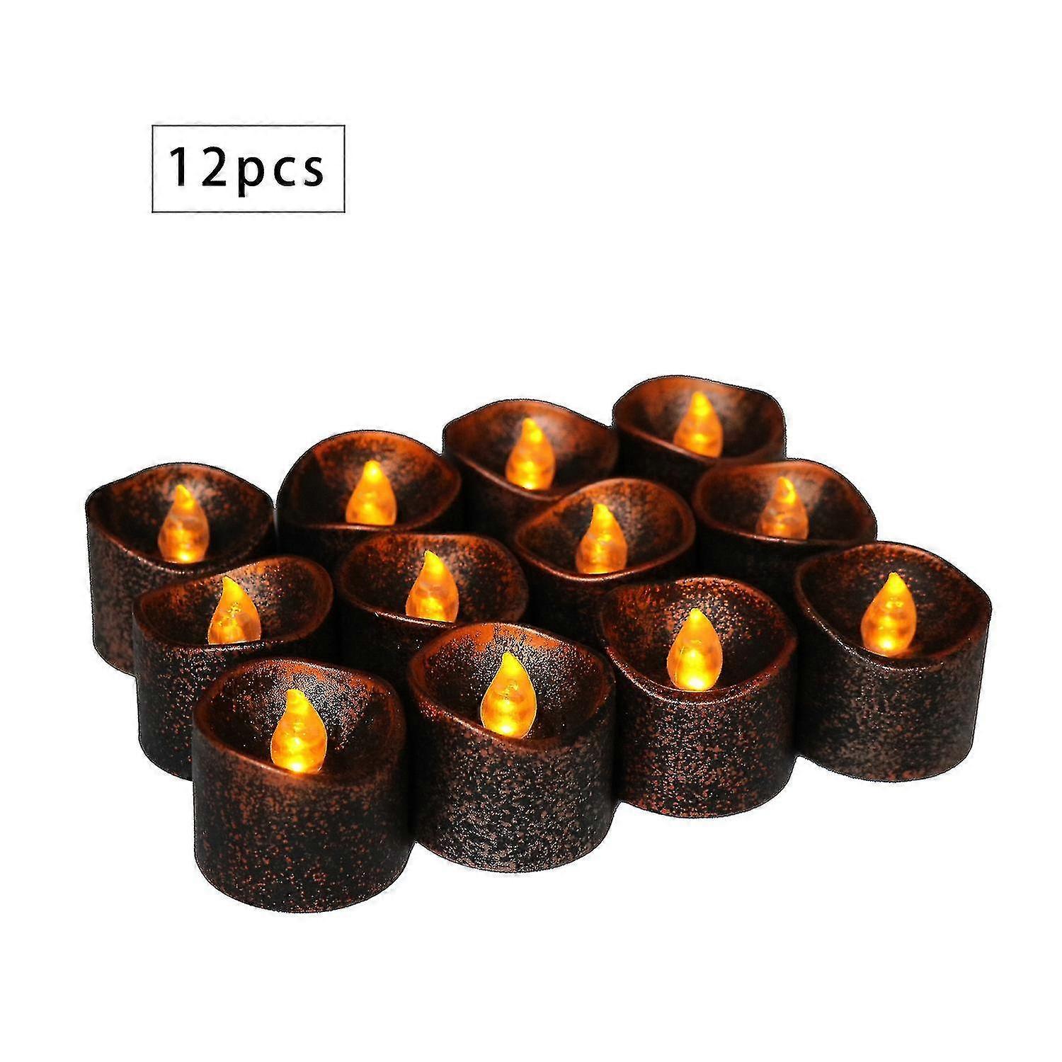 Pack Of 12 Led Candles Candles Cr2032 Batteries Unscented Candles Flickering Clear Flameless Tealight Candle