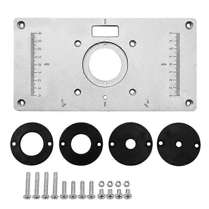 Router Table Insert Plate Aluminum Alloy Light Sturdy Precise Scale Woodworking Trimming Machine Flip Board