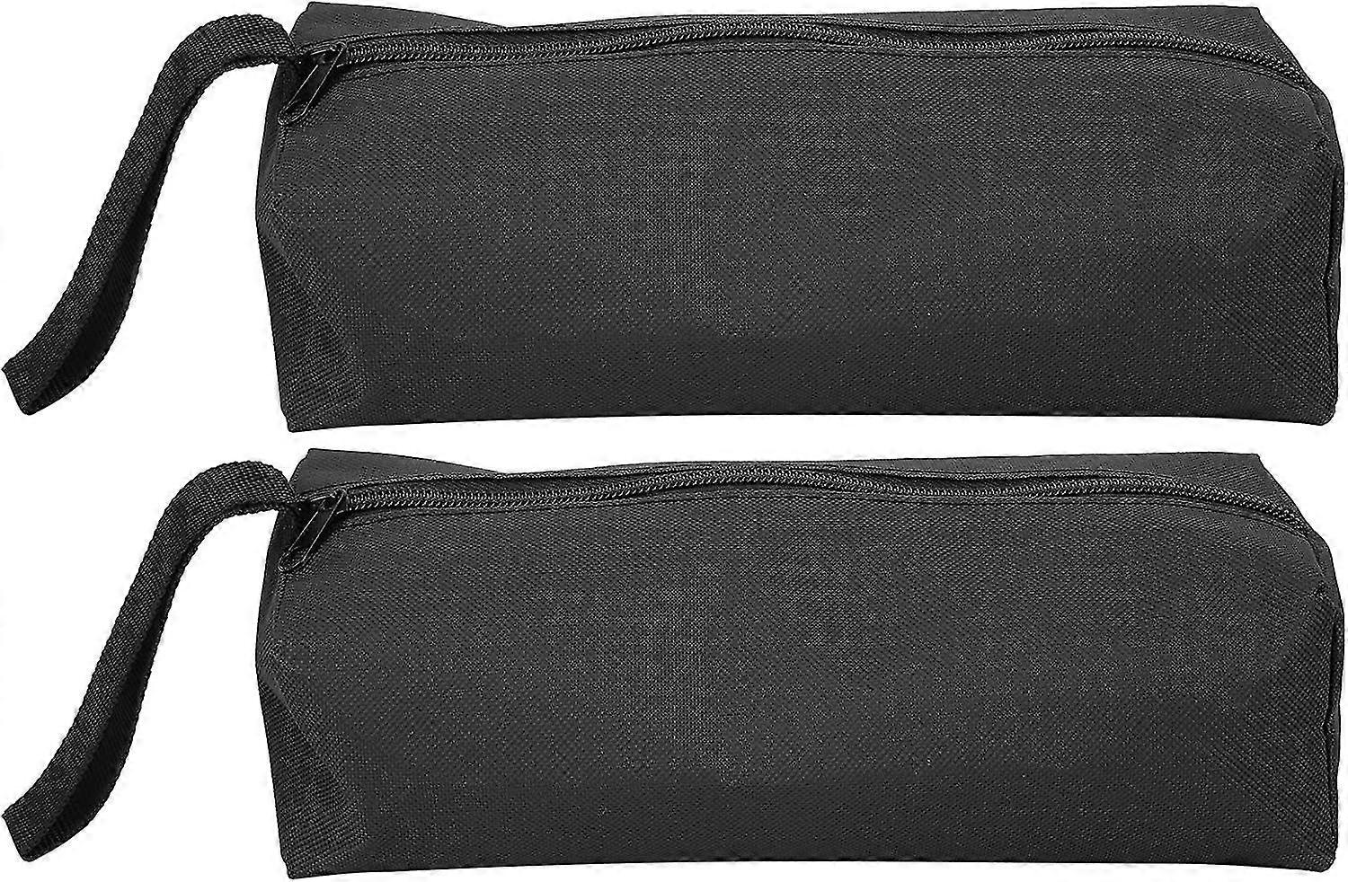 2pcs small tool bag portable tool storage bag canvas multifunctional tool bag (black)