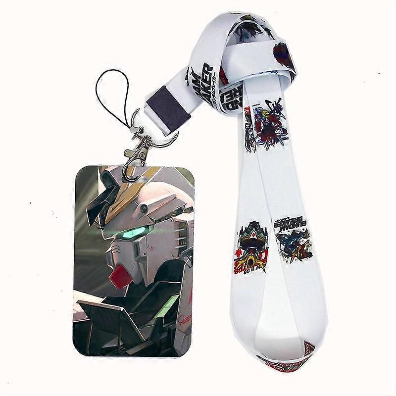 Japanese animated robot work permit bank card holder with lanyard exhibition work badge key chains