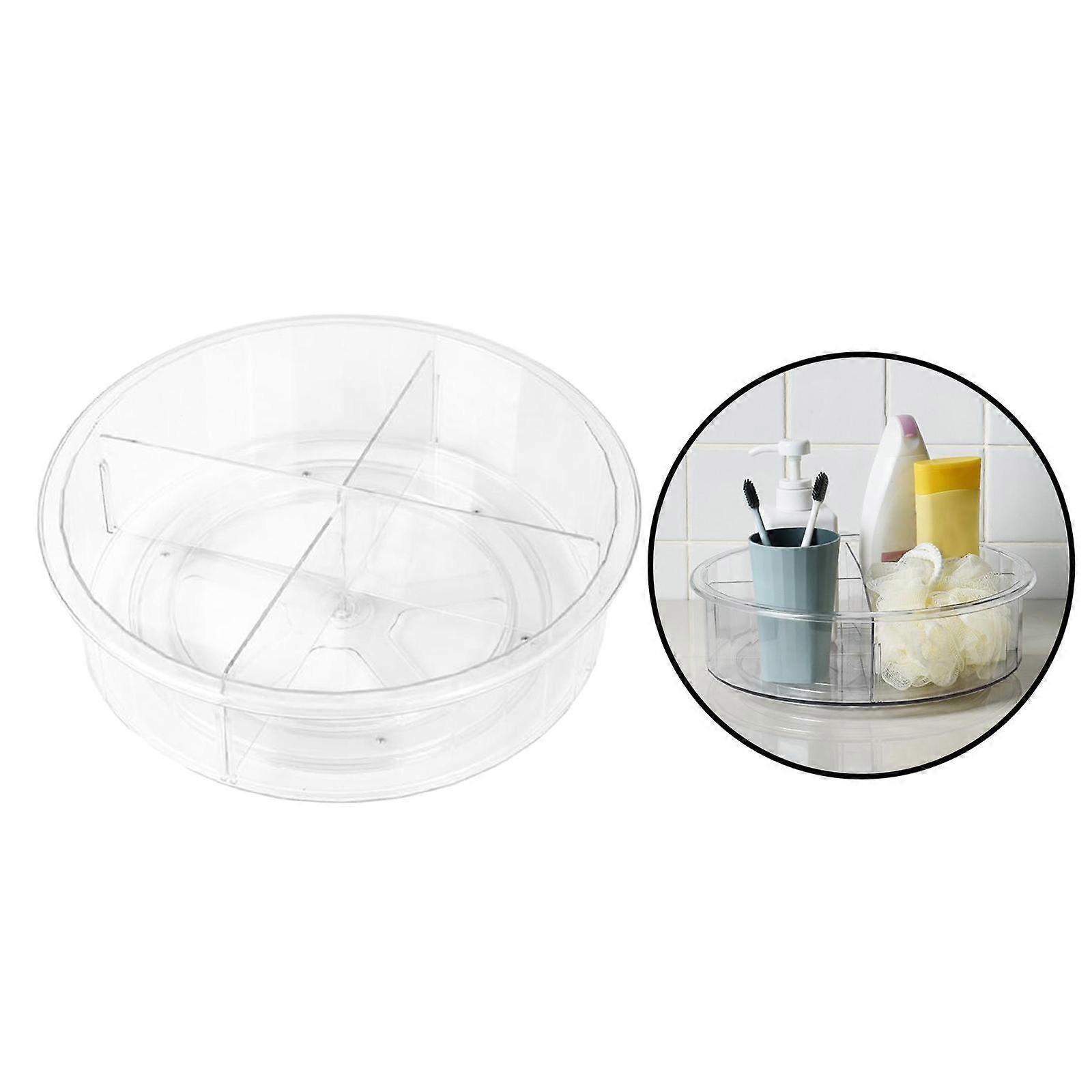 Clear 11inch Lazy Susan Turntable Cupboard Organizer,Multi-Functional Spice Rack for Kitchen Storage,Revolving Condiment Holder,Non-Slip Storage Racks