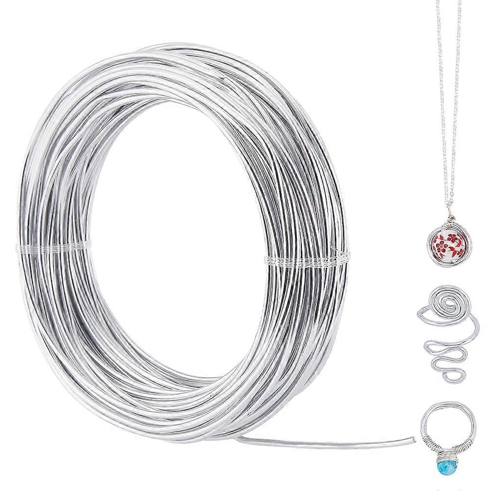 30M Silver Aluminum Wire 2mm Bendable Wire 12 Gauge Metal Crafting Wire Flexible Sculpting Wire Armature Flexible Craft Wire Jewelry Wire for Jewelry 