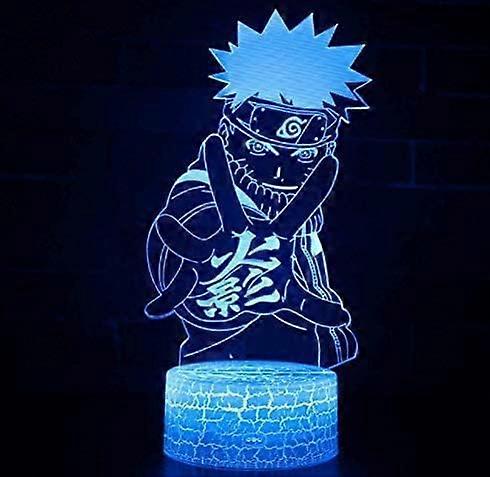 Naruto Kakashi Uchiha Sasuke 3D Illusion Night Light Lamp Smart Touch, RGB Effect USB Cable Powered Creative 3D Japanese Anime Lamp