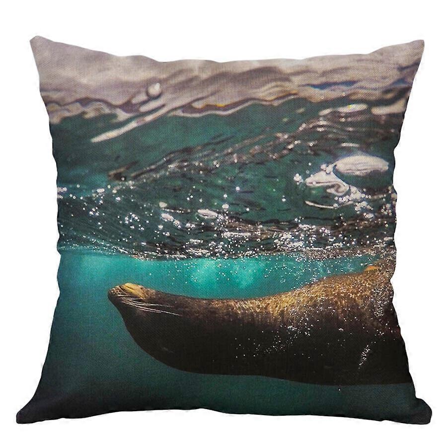 Pinguins, selos Algodão Linho Cintura Capa de Almofada Fronha Home Decor Design 1731