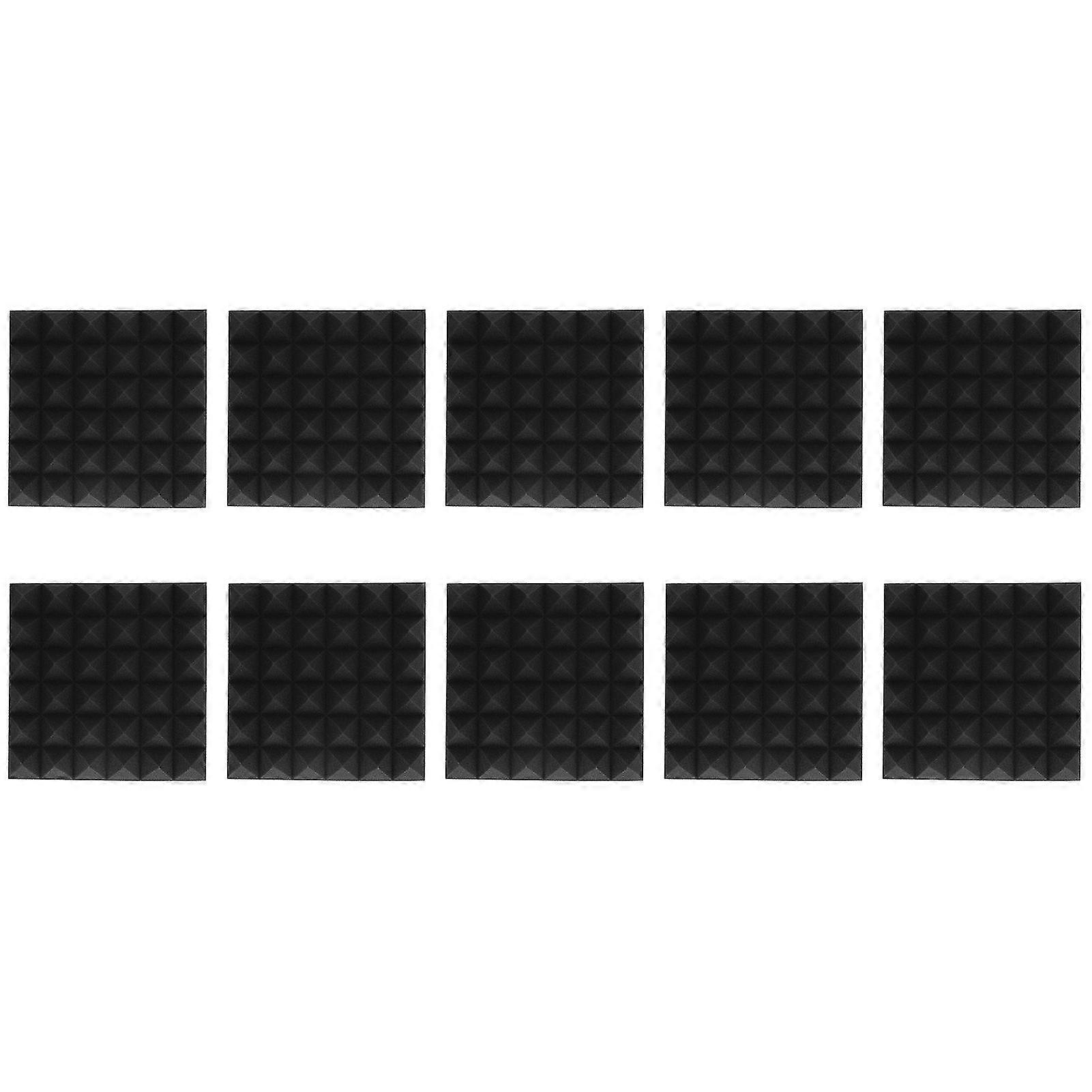 Pyramid Acoustic Foam Panels - 10 Pcs, Sound Absorbing Polyurethane for Recording Studio, Effective Noise Reduction