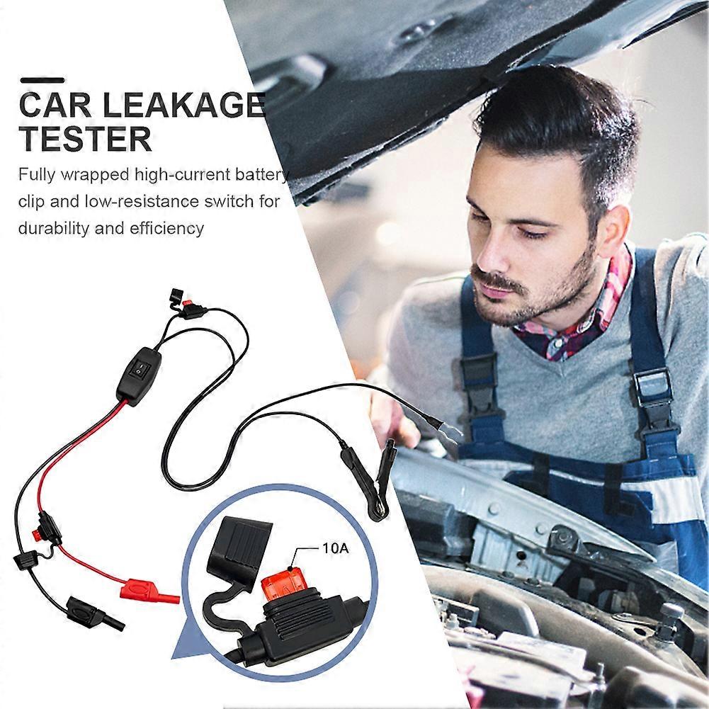 Car Leakage Tester U Spring Clamp Battery Current Detector with 4mm Copper Plug Current Drain Test Tool Vehicle Diagnostic Tools